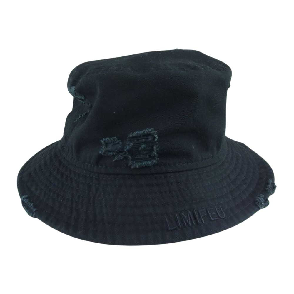 LIMI feu リミフゥ LZ-H13-086-1 NEW ERA ニューエラ ダメージ加工 バケットハット ブラック系 M/L【中古】