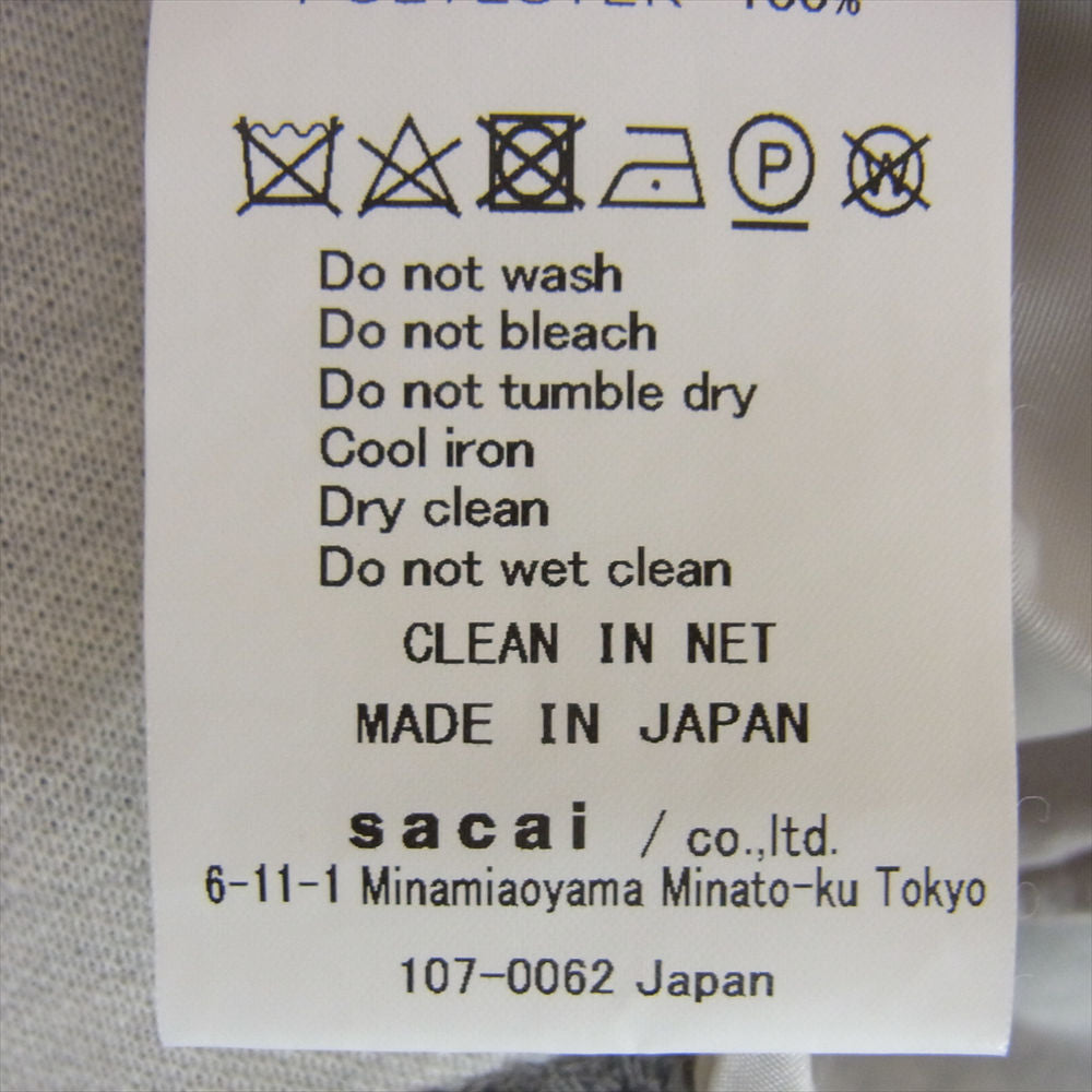 Sacai サカイ 18-01840M Sponge Sweat Pullover スポンジ生地 異素材ドッキング スウェット プルオーバー グレー系 M【中古】