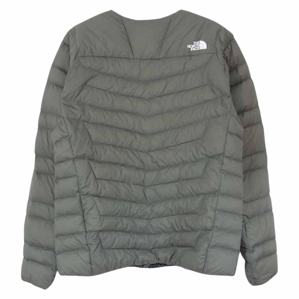 THE NORTH FACE ノースフェイス NY81813 Thunder Roundneck Jacket サンダー ラウンドネック ダウンジャケット カーディガン モスグリーン系 M【美品】【中古】