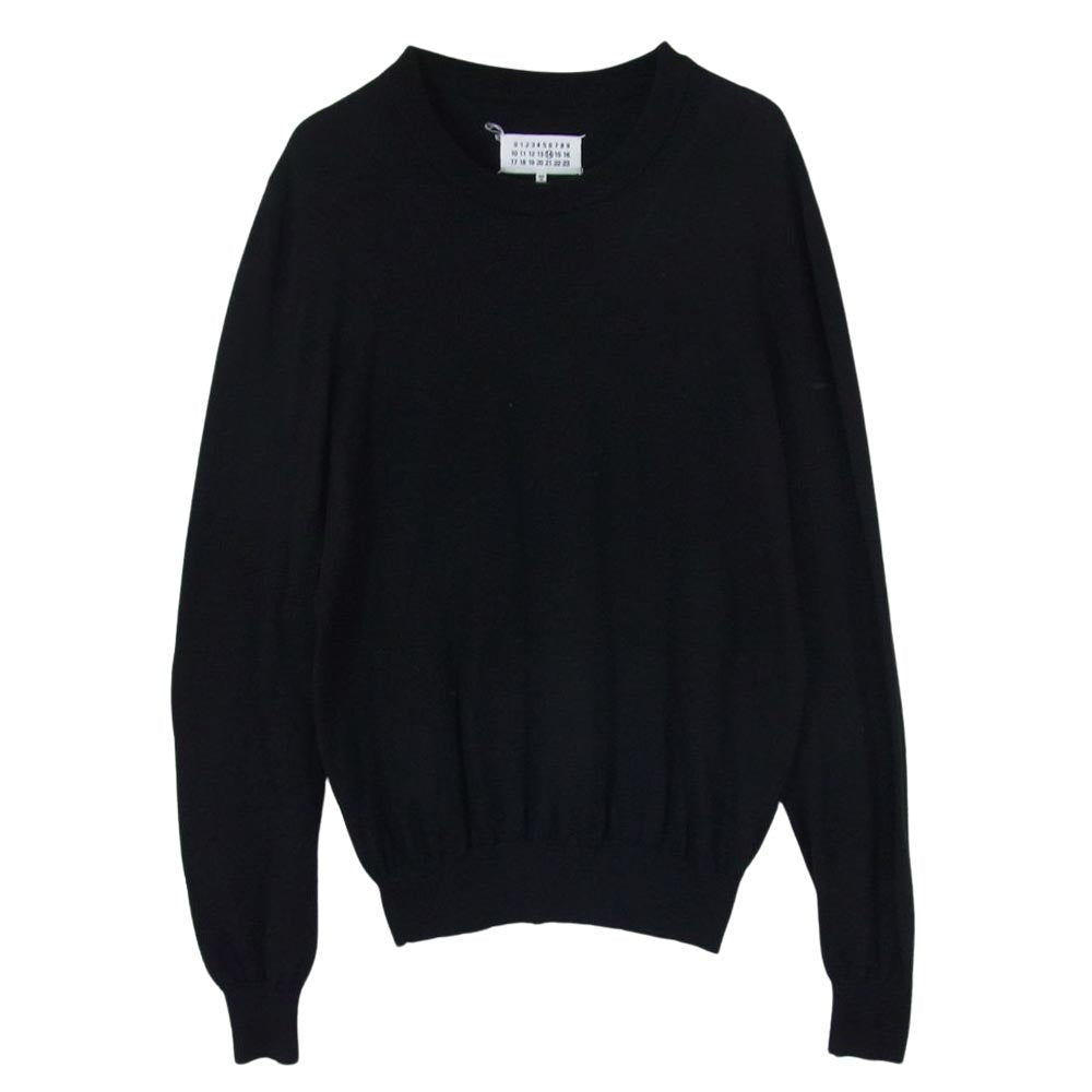 MAISON MARGIELA メゾンマルジェラ 20AW S50HA0959 ⑭ライン クルーネック エルボーパッチ ニット セーター ブラック系 S【中古】