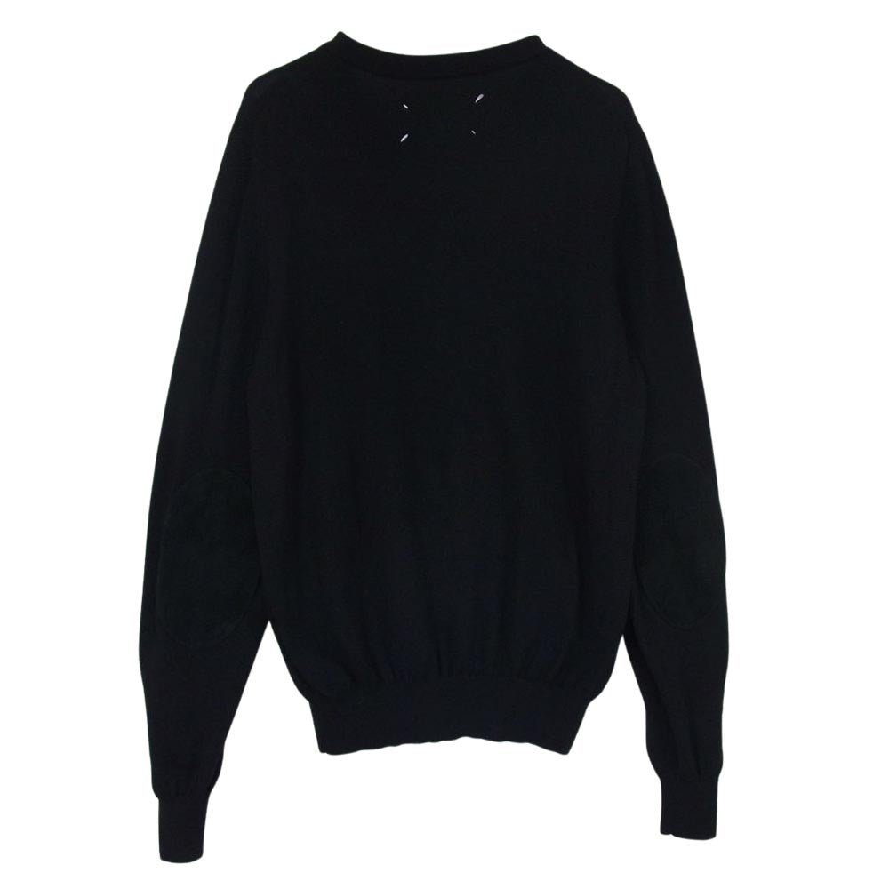 MAISON MARGIELA メゾンマルジェラ 20AW S50HA0959 ⑭ライン クルーネック エルボーパッチ ニット セーター ブラック系 S【中古】