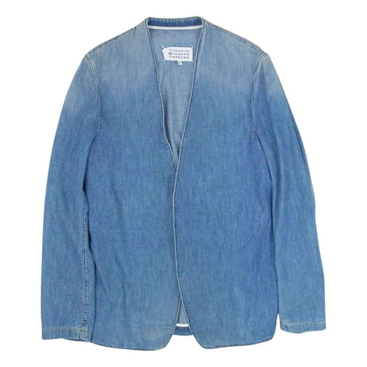 MAISON MARGIELA メゾンマルジェラ 19SS S50BN0374 ⑩ライン NO COLOR DENIM JACKET ノーカラー カラーレス デニム ジャケット ライトブルー系 44【中古】