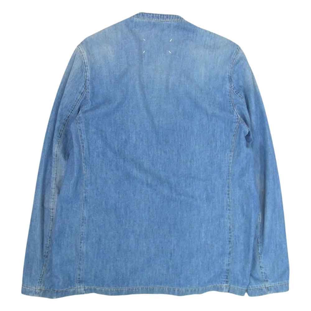 MAISON MARGIELA メゾンマルジェラ 19SS S50BN0374 ⑩ライン NO COLOR DENIM JACKET ノーカラー カラーレス デニム ジャケット ライトブルー系 44【中古】