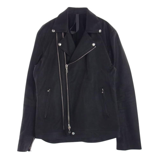 STRUM ストラム STL045-02 OIL CALF LEATHER W-ZIPPER RIDERS JKT 地生オイルカーフ レザー ダブルライダース ジャケット ブラック系 XL【中古】