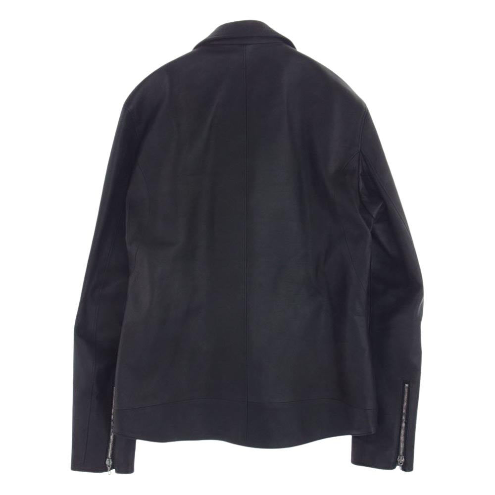 STRUM ストラム STL045-02 OIL CALF LEATHER W-ZIPPER RIDERS JKT 地生オイルカーフ レザー ダブルライダース ジャケット ブラック系 XL【中古】