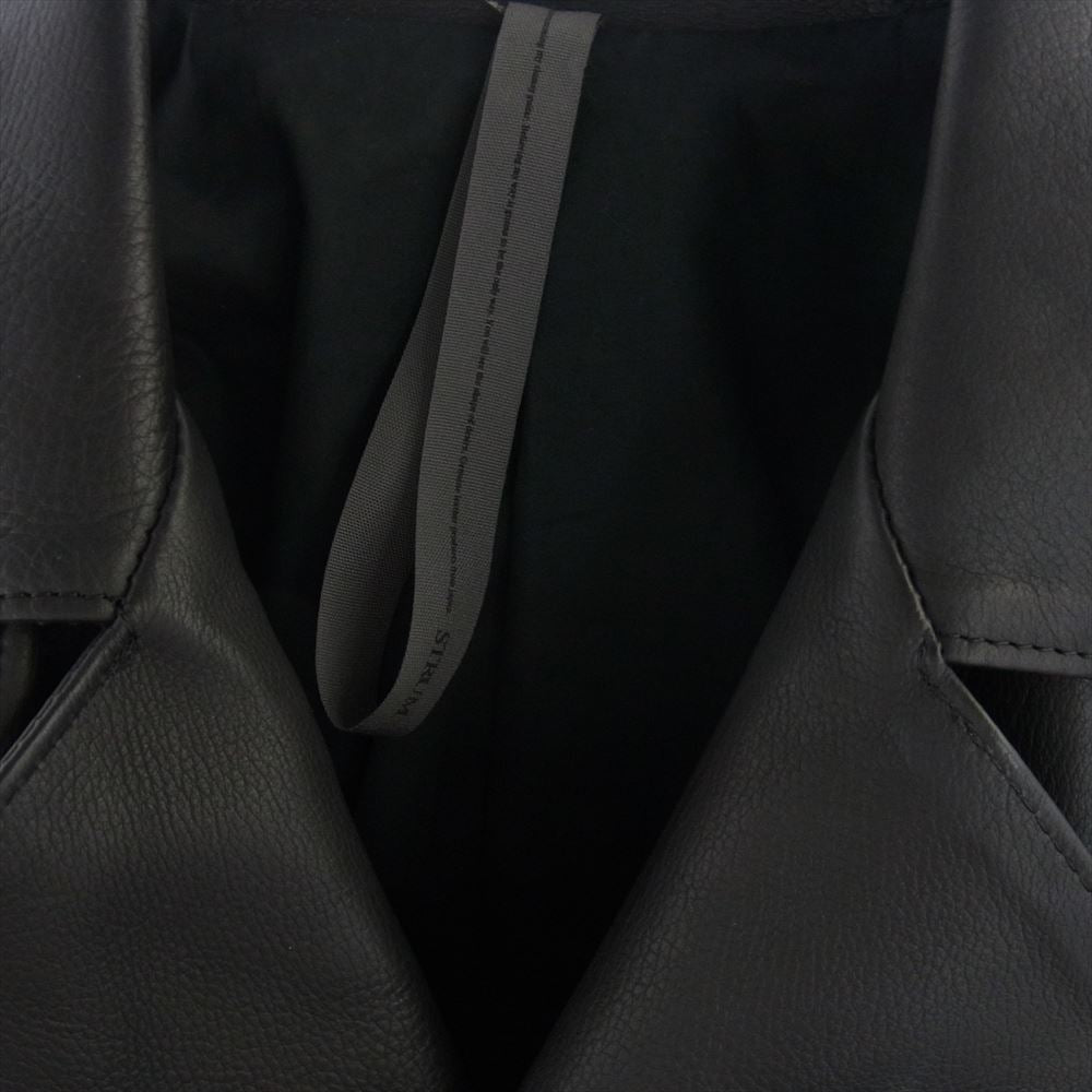 STRUM ストラム STL045-02 OIL CALF LEATHER W-ZIPPER RIDERS JKT 地生オイルカーフ レザー ダブルライダース ジャケット ブラック系 XL【中古】