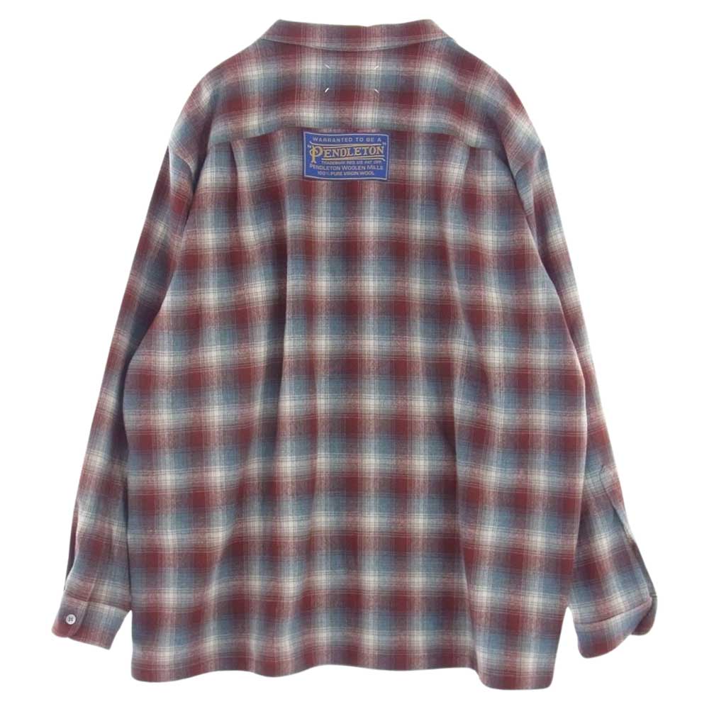 MAISON MARGIELA メゾンマルジェラ PENDLETON ペンドルトン 23AW S67DT0010 COED オーバーサイズ チェック オープンカラー 長袖 シャツ マルチカラー系 44【美品】【中古】