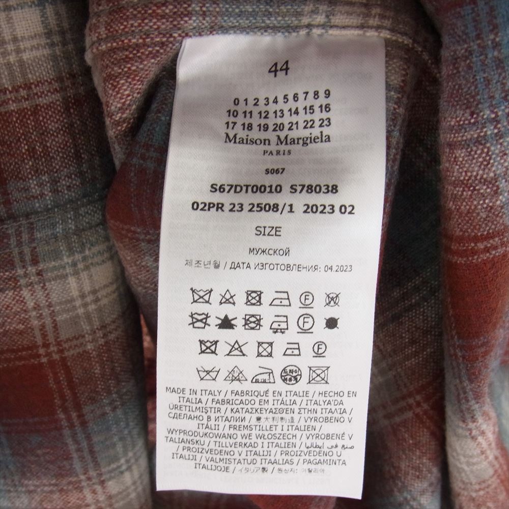 MAISON MARGIELA メゾンマルジェラ PENDLETON ペンドルトン 23AW S67DT0010 COED オーバーサイズ チェック オープンカラー 長袖 シャツ マルチカラー系 44【美品】【中古】