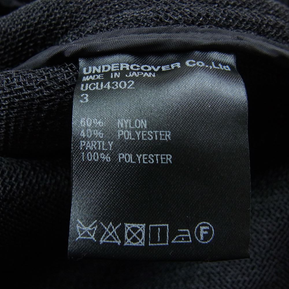 UNDERCOVER アンダーカバー 18SS UCU4302 メッシュターン ダウンカラーコート ステンカラーコート ブラック系 3【新古品】【未使用】【中古】