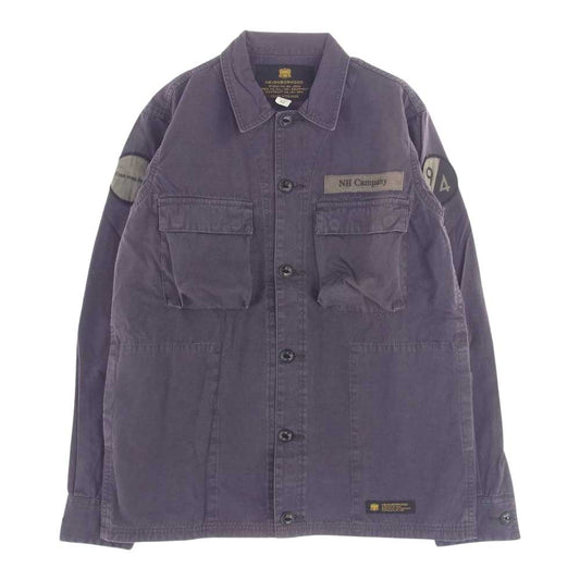 NEIGHBORHOOD ネイバーフッド 15SS 151SPNH-SHM06 BDU SOLID C-SHIRT ミリタリー シャツ パープル パープル系 M【中古】