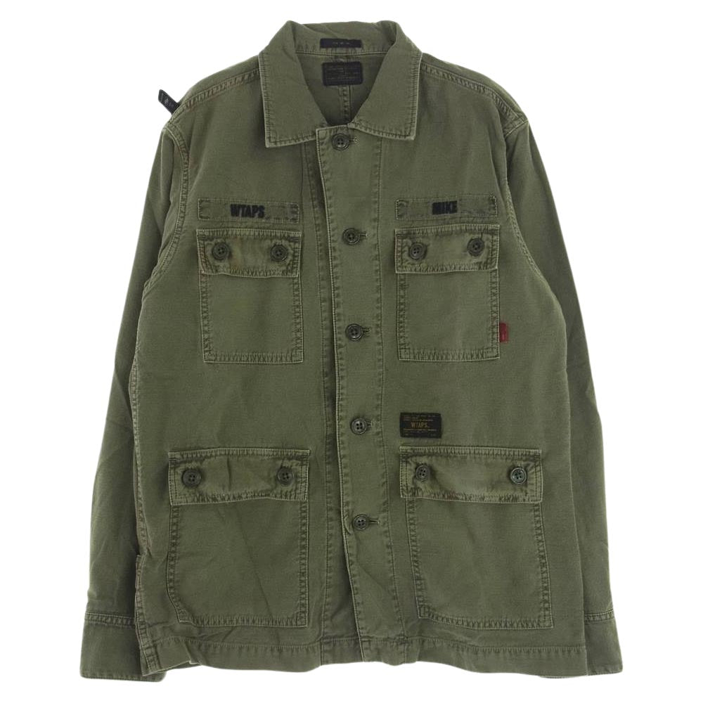 WTAPS ダブルタップス 13AW 132GWDT-SHM02 JUNGLE L/S SHIRTS ジャングル ミリタリー シャツ カーキ系 2【中古】