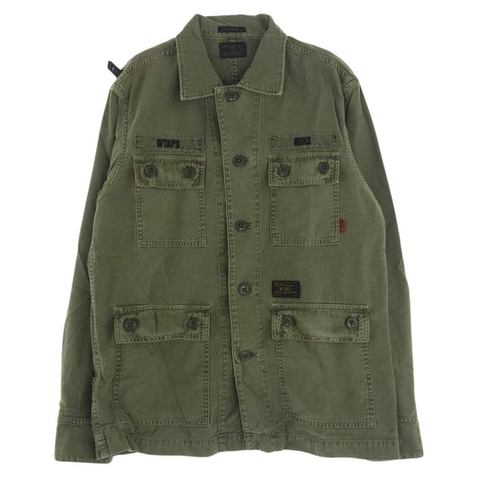 WTAPS ダブルタップス 13AW 132GWDT-SHM02 JUNGLE L/S SHIRTS ジャングル ミリタリー シャツ カーキ系 2【中古】