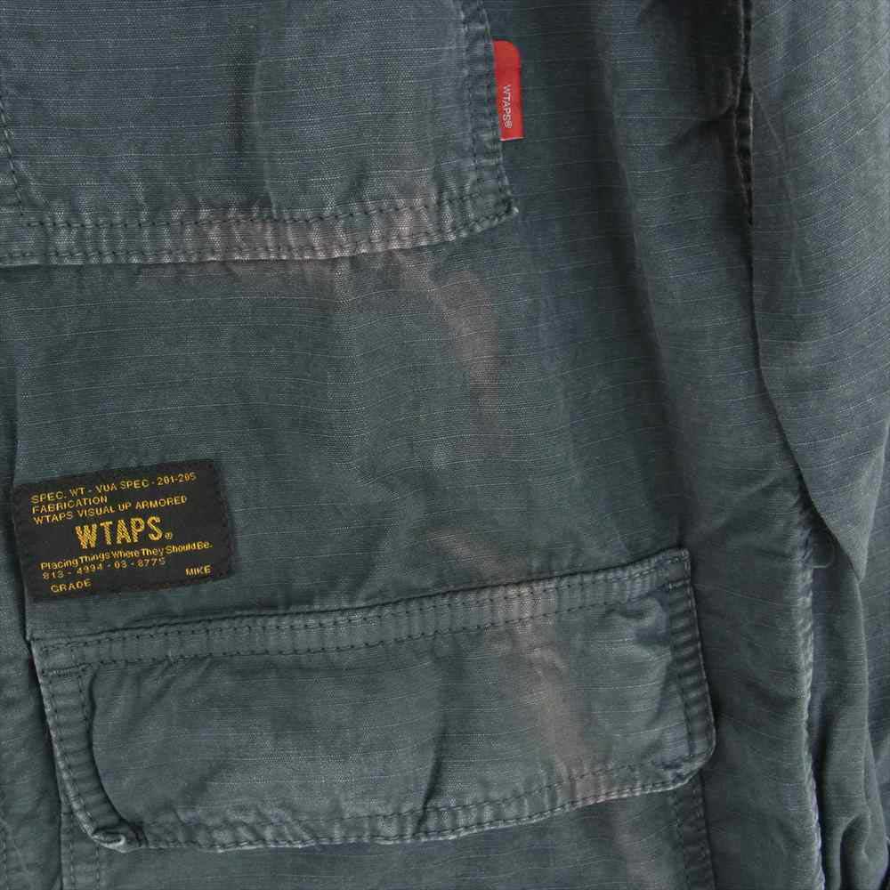 WTAPS ダブルタップス 15SS 151GWDT-SHM01 JUNGLE L/S SHIRTS ジャングル ミリタリー シャツ ネイビー ダークグレー系 2【中古】