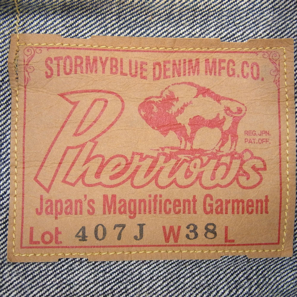 Pherrow's フェローズ 407J 2nd TYPE デニム ジャケット インディゴブルー系 38【中古】