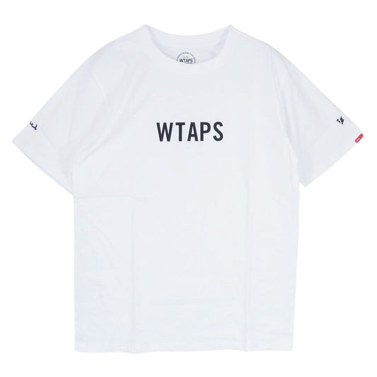 WTAPS ダブルタップス ロゴ プリント TEE 半袖 Tシャツ  ホワイト系 2【美品】【中古】