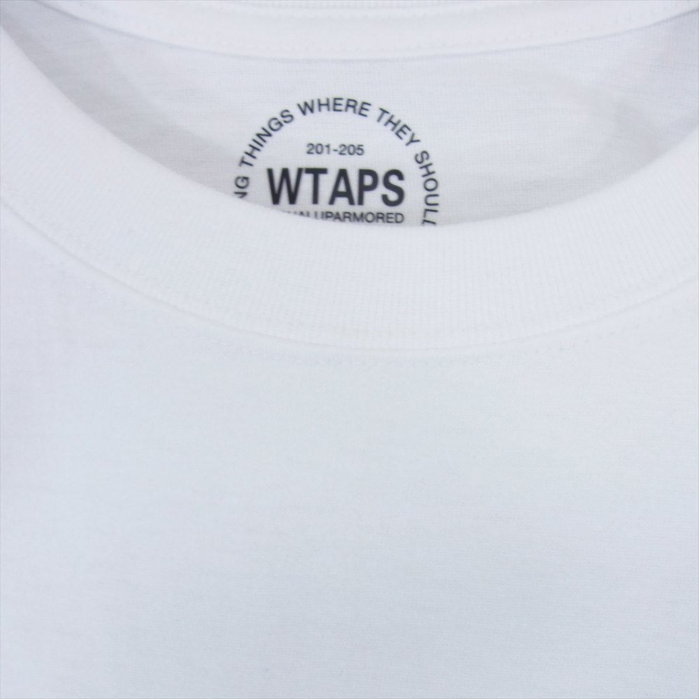 WTAPS ダブルタップス ロゴ プリント TEE 半袖 Tシャツ  ホワイト系 2【美品】【中古】