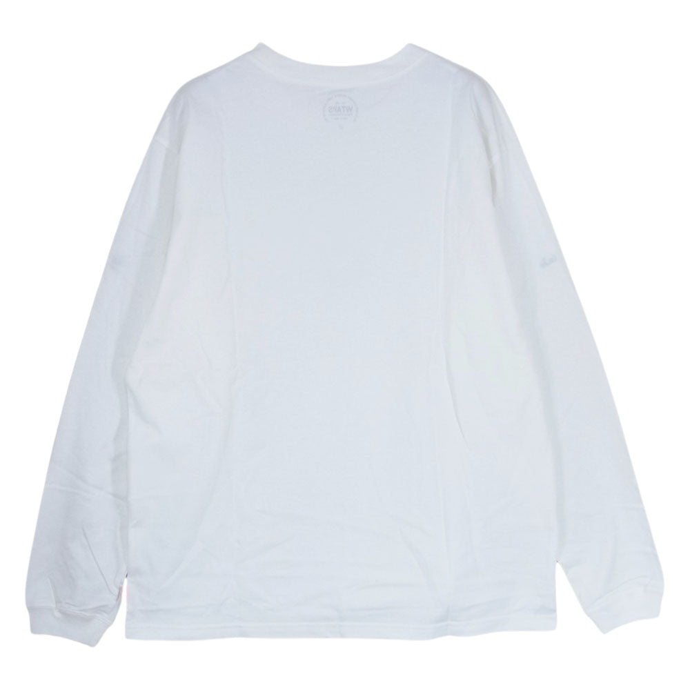 WTAPS ダブルタップス ロゴ プリント 長袖 Tシャツ ホワイト系 2【美品】【中古】