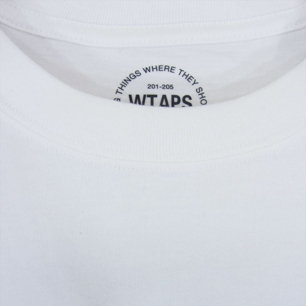 WTAPS ダブルタップス ロゴ プリント 長袖 Tシャツ ホワイト系 2【美品】【中古】