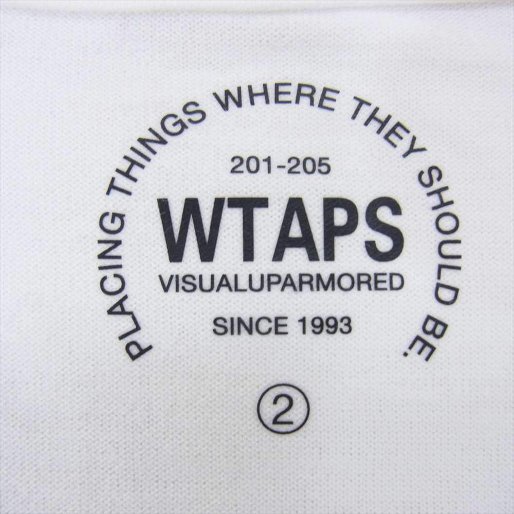 WTAPS ダブルタップス ロゴ プリント 長袖 Tシャツ ホワイト系 2【美品】【中古】