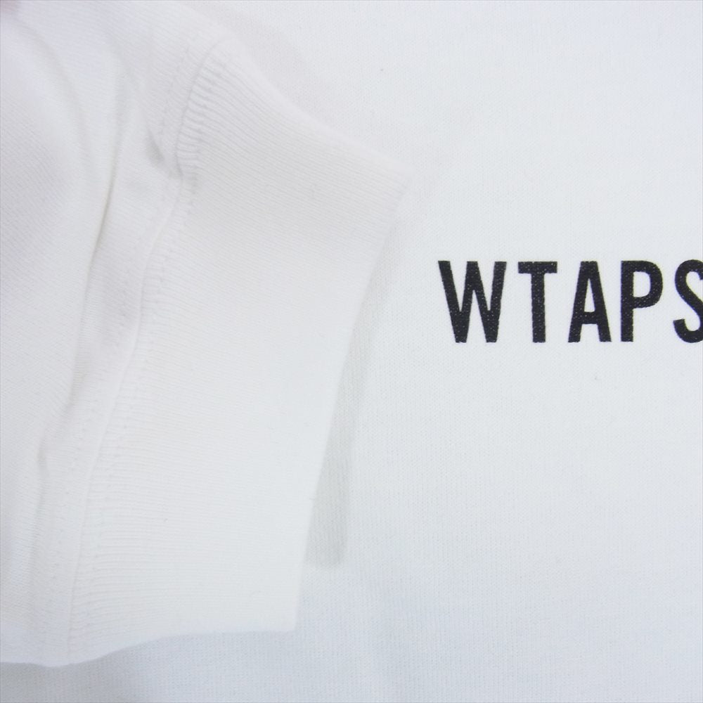 WTAPS ダブルタップス ロゴ プリント 長袖 Tシャツ ホワイト系 2【美品】【中古】