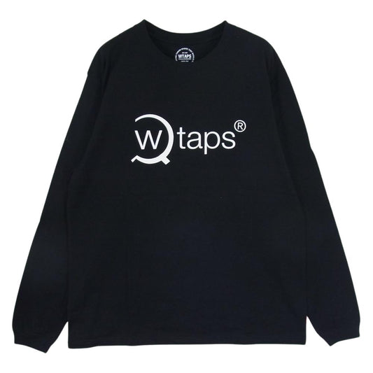 WTAPS ダブルタップス SCREEN スクリーン ロゴ プリント ロングスリーブ Tシャツ ロンT ブラック ブラック系 ②【中古】