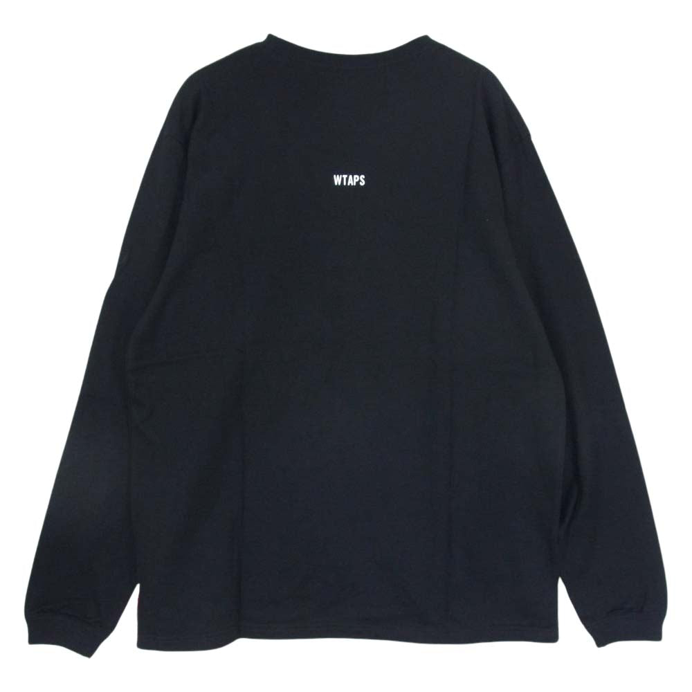 WTAPS ダブルタップス SCREEN スクリーン ロゴ プリント ロングスリーブ Tシャツ ロンT ブラック ブラック系 ②【中古】