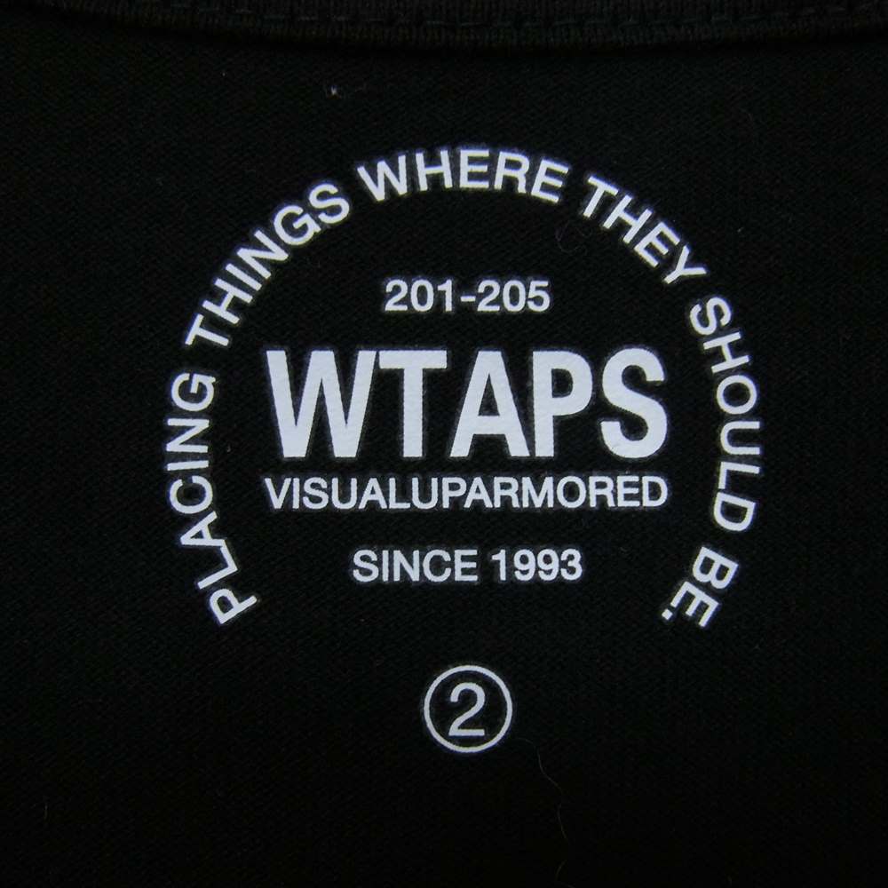 WTAPS ダブルタップス SCREEN スクリーン ロゴ プリント ロングスリーブ Tシャツ ロンT ブラック ブラック系 ②【中古】
