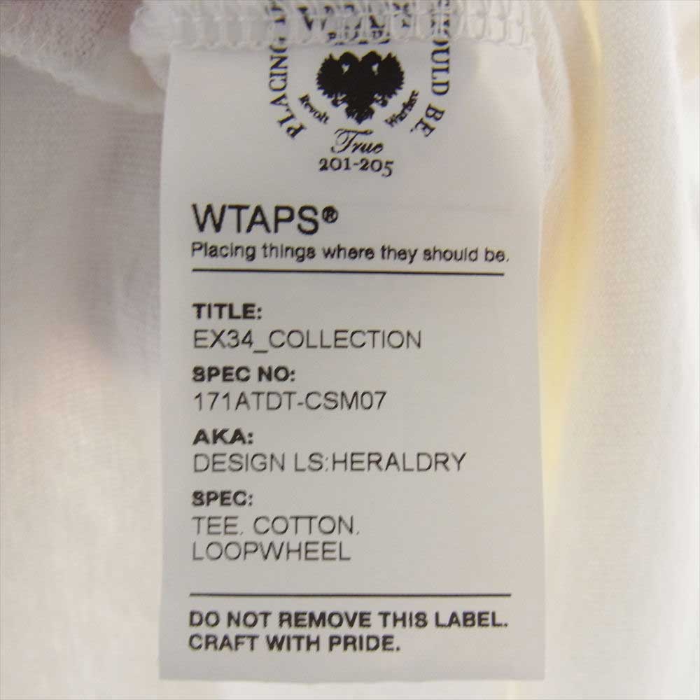 WTAPS ダブルタップス 171ATDT-CSM07 DESIGN LS HERALDRY/TEE.COTTON.LOOPWHEEL 長袖 Tシャツ ホワイト ホワイト系 medium【中古】