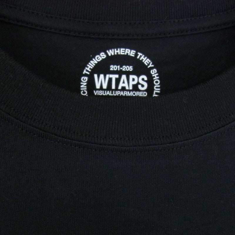 WTAPS ダブルタップス SCREEN スクリーン ロゴ プリント ロングスリーブ Tシャツ ロンT ブラック系 2【中古】