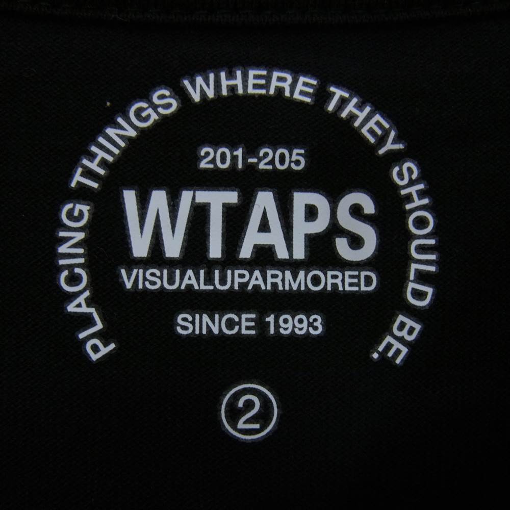 WTAPS ダブルタップス SCREEN スクリーン ロゴ プリント ロングスリーブ Tシャツ ロンT ブラック系 2【中古】