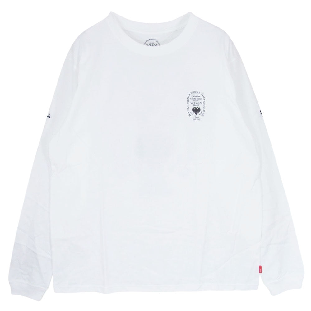 WTAPS ダブルタップス 17SS HERALDRY SCREEN L/S TEE 長袖 Tシャツ ホワイト系 2【中古】