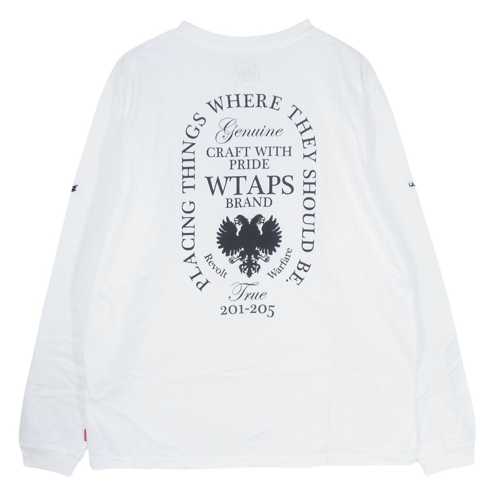 WTAPS ダブルタップス 17SS HERALDRY SCREEN L/S TEE 長袖 Tシャツ ホワイト系 2【中古】