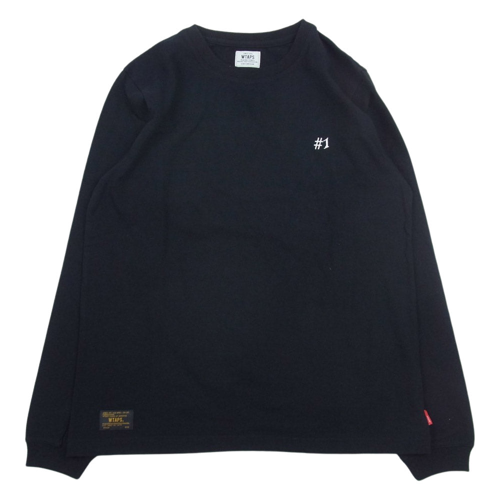 WTAPS ダブルタップス #1刺繍 LONG LIVE バックプリント 長袖 Tシャツ ブラック系 M【美品】【中古】