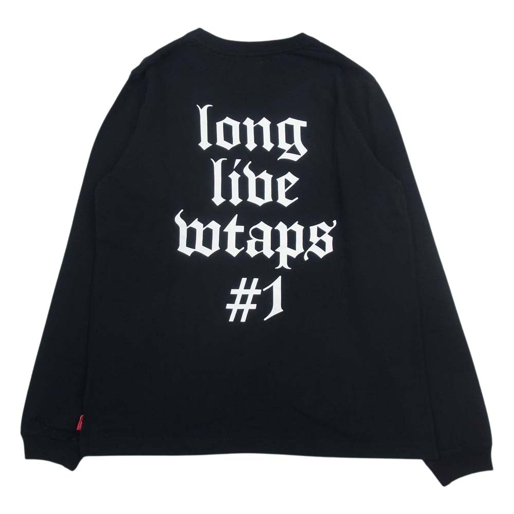 WTAPS ダブルタップス #1刺繍 LONG LIVE バックプリント 長袖 Tシャツ ブラック系 M【美品】【中古】