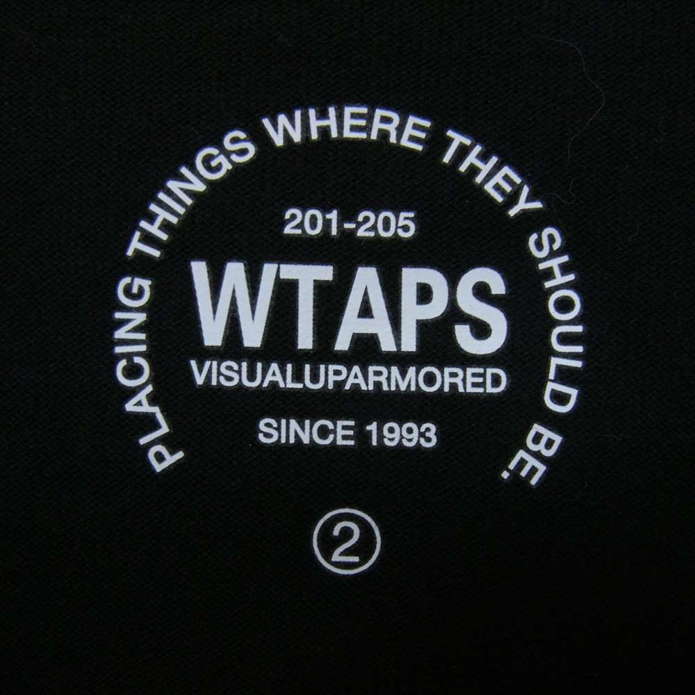 WTAPS ダブルタップス 17SS HERALDRY SCREEN L/S TEE 長袖 Tシャツ ブラック系 2【中古】