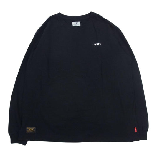 WTAPS ダブルタップス 171ATDT-CSM07 DESIGN LS HERALDRY/TEE.COTTON.LOOPWHEEL 長袖 Tシャツ ブラック系 M【中古】