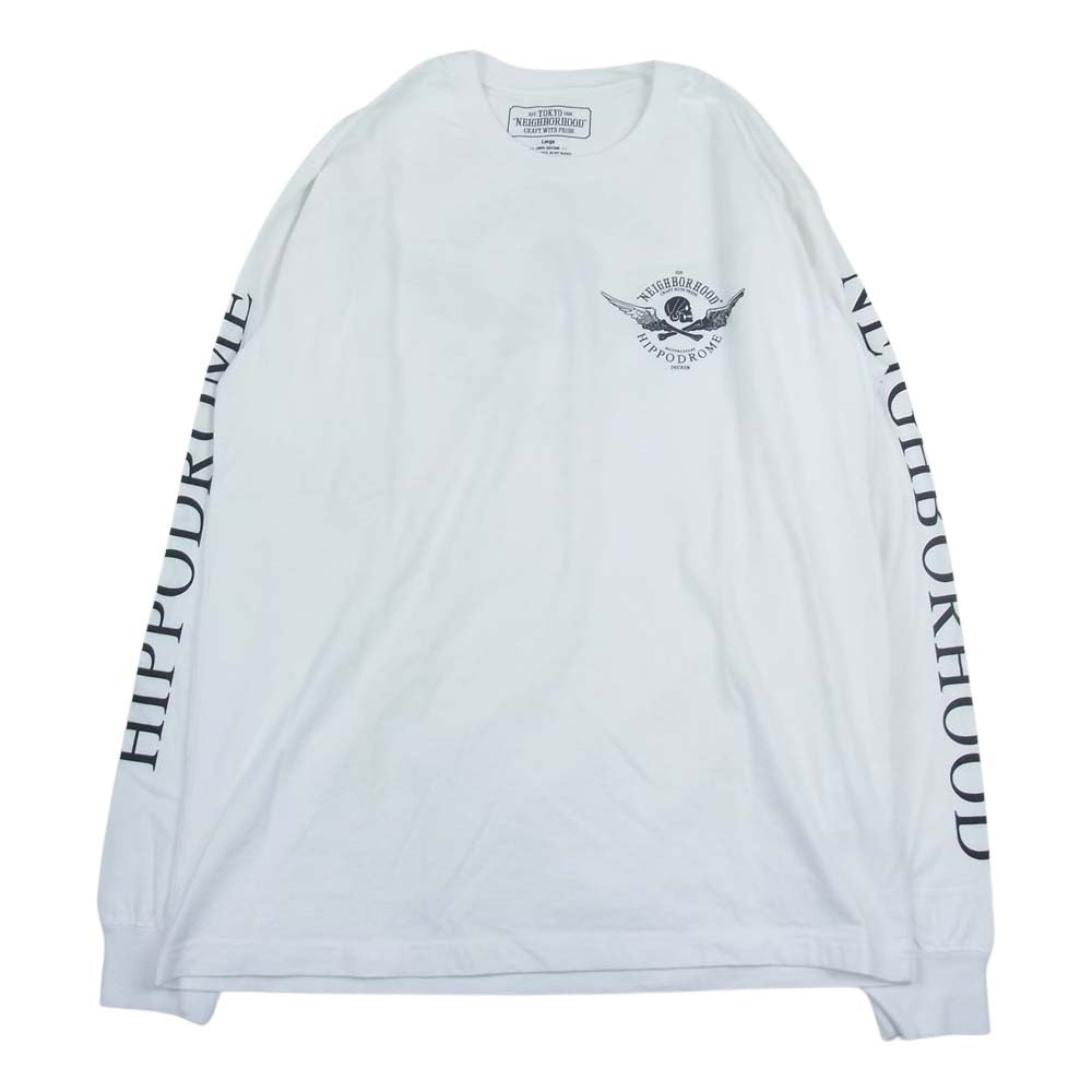 NEIGHBORHOOD ネイバーフッド × HIPPODROME STUDIO Jeff Decker スカルボーン ロングスリーブ Tシャツ ホワイト系 Large【中古】