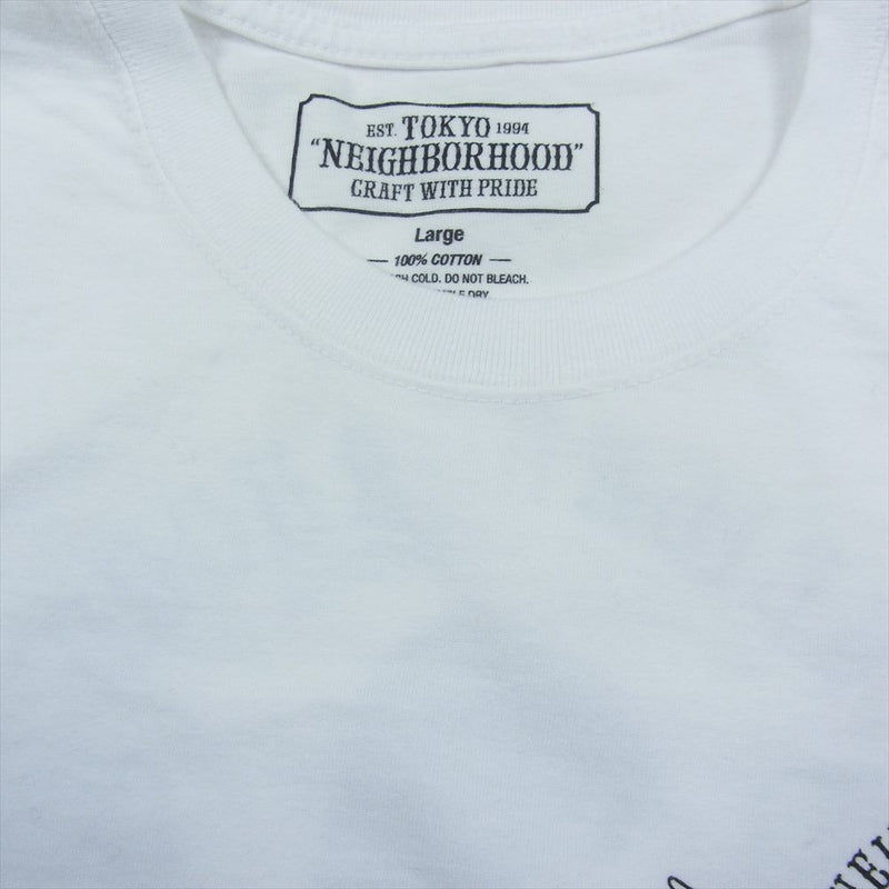 NEIGHBORHOOD ネイバーフッド × HIPPODROME STUDIO Jeff Decker スカルボーン ロングスリーブ Tシャツ ホワイト系 Large【中古】
