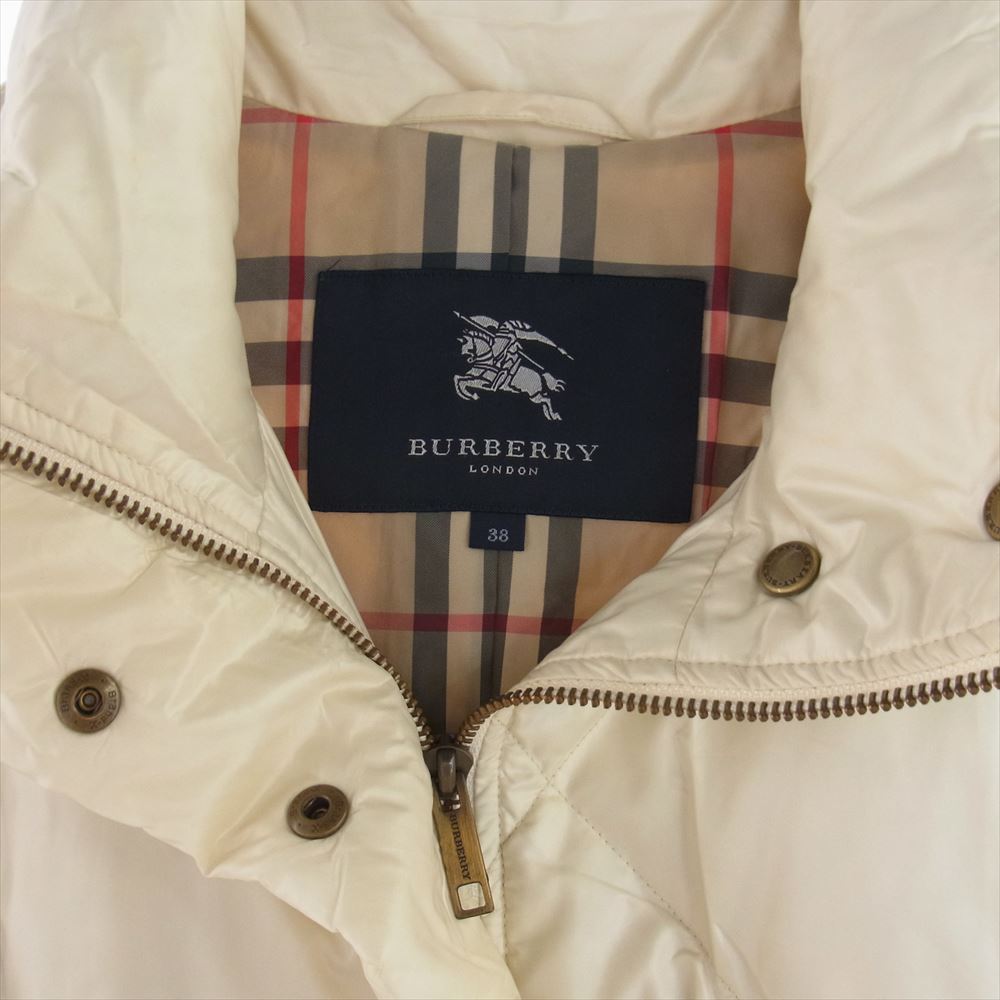BURBERRY バーバリー FS349-856-4038 キルティング ダウン コート オフホワイト系 38【中古】