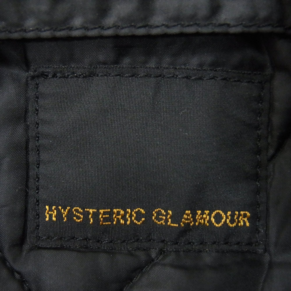 HYSTERIC GLAMOUR ヒステリックグラマー 0223AB05 ミシガン 袖ワッペン付 裏地キルティング MA-1 フライト ジャケット ブラック系 S【中古】