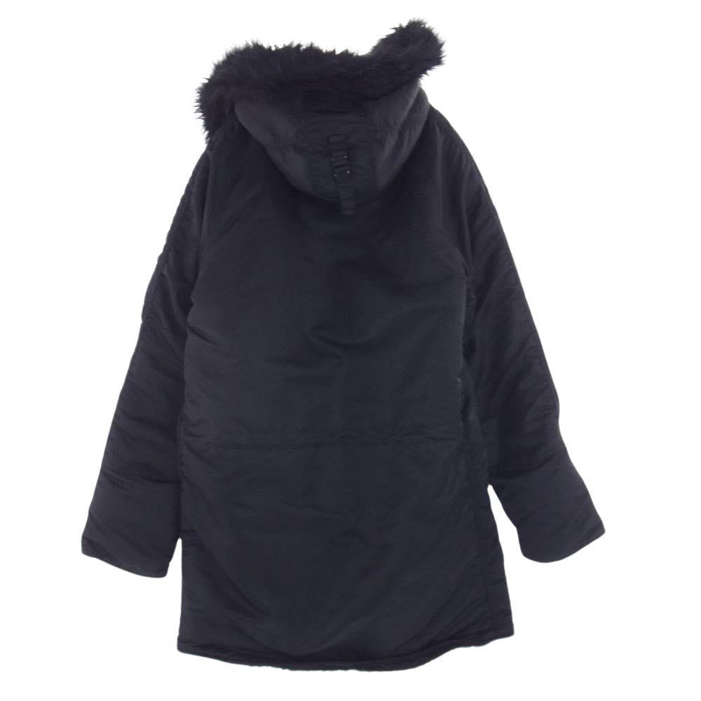 ISAMUKATAYAMA BACKLASH イサムカタヤマバックラッシュ 22AW TA0335-9001 × ALPHA INDUSTRIES アルファインダストリーズ フライト ジャケット ナイロン ファー 裏ボア ブラック系 L【美品】【中古】