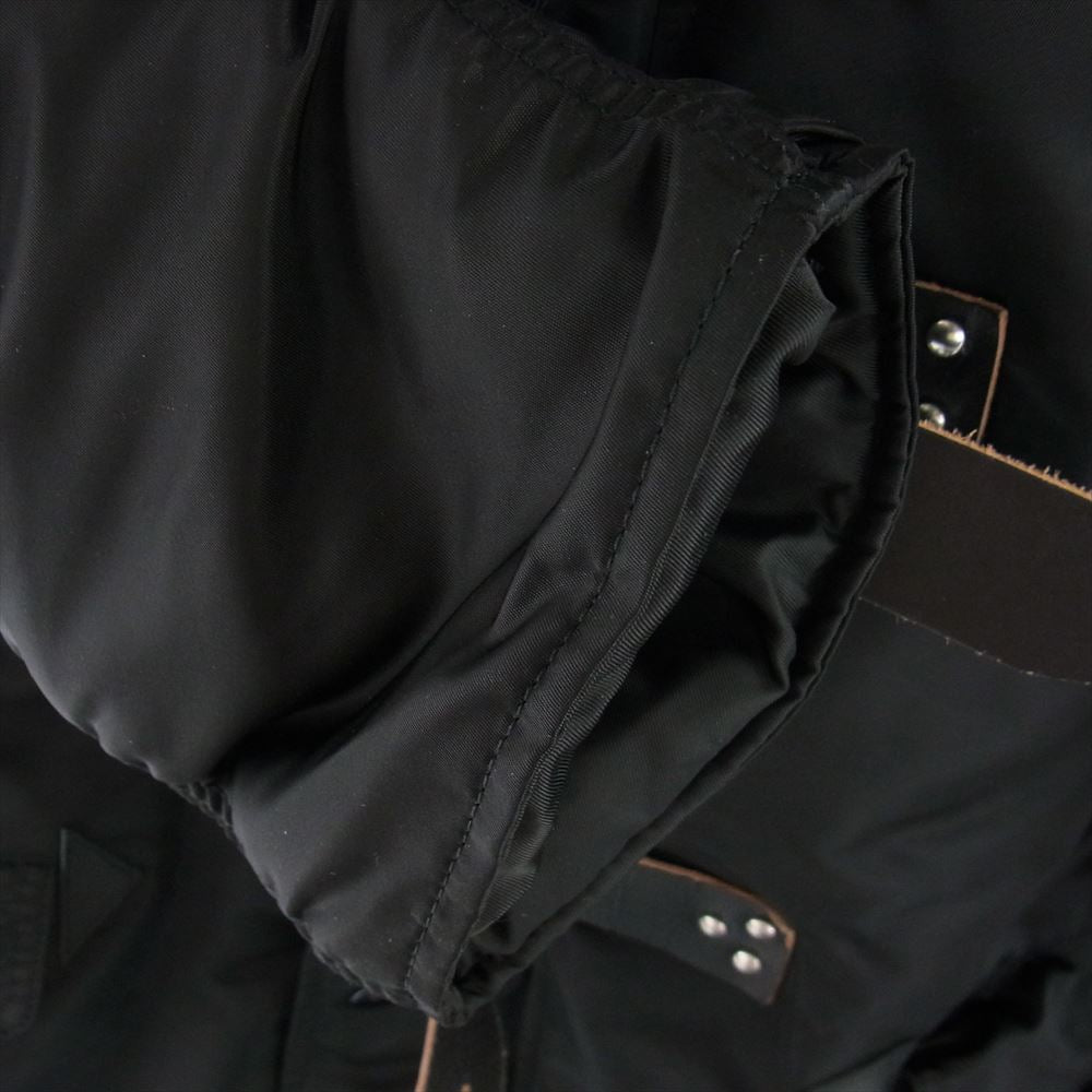 ISAMUKATAYAMA BACKLASH イサムカタヤマバックラッシュ 22AW TA0335-9001 × ALPHA INDUSTRIES アルファインダストリーズ フライト ジャケット ナイロン ファー 裏ボア ブラック系 L【美品】【中古】