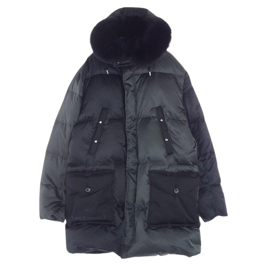 1piu1uguale3 ウノピュウノウグァーレトレ 21AW MRC130-NYN035 CRAZY HOODED DOWN クレイジー フーデッド ダウン ジャケット ブラック系 モスグリーン系 VI(６)【美品】【中古】