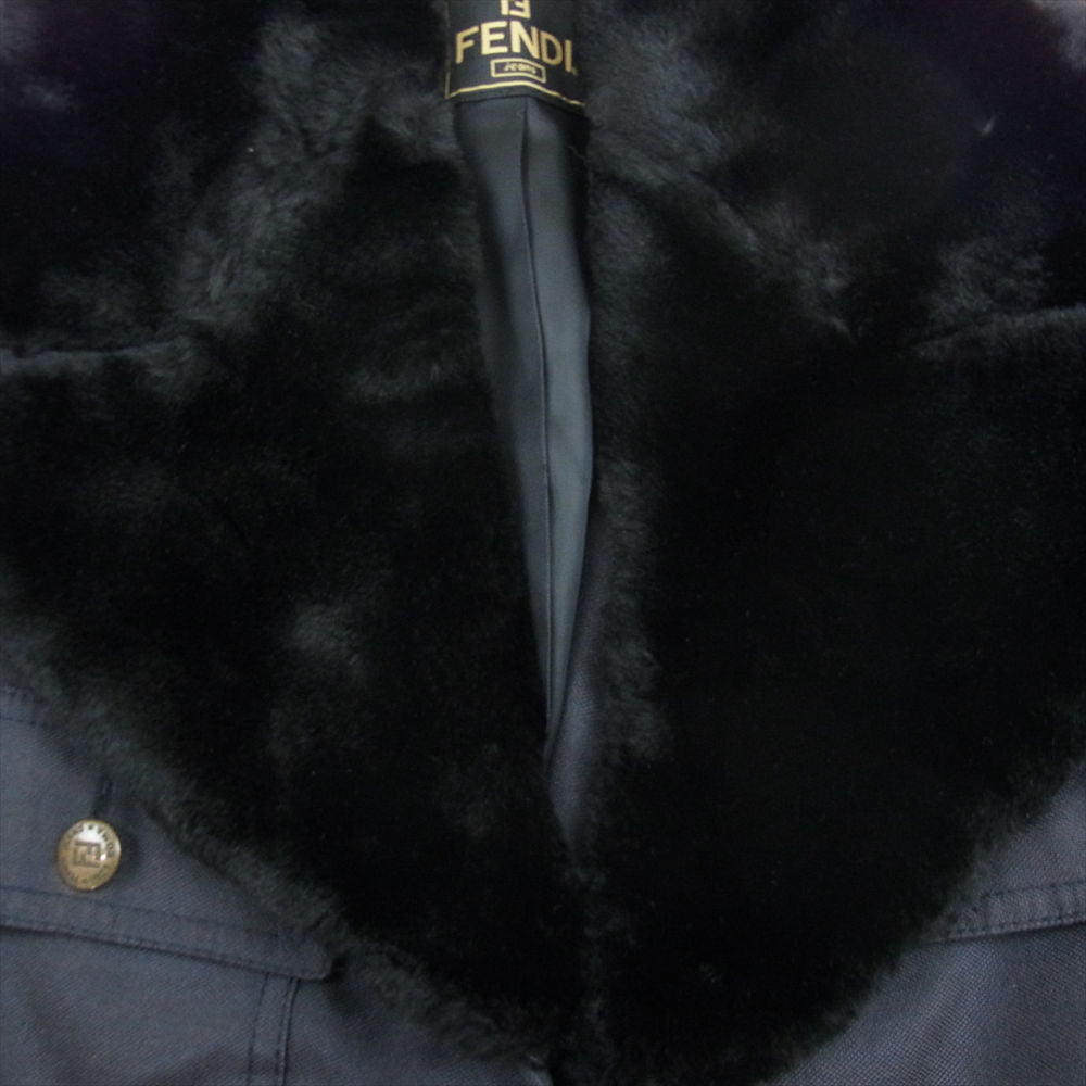 FENDI フェンディ オールド ロゴ ファー トラック ジャケット ダークグレー系 S【中古】