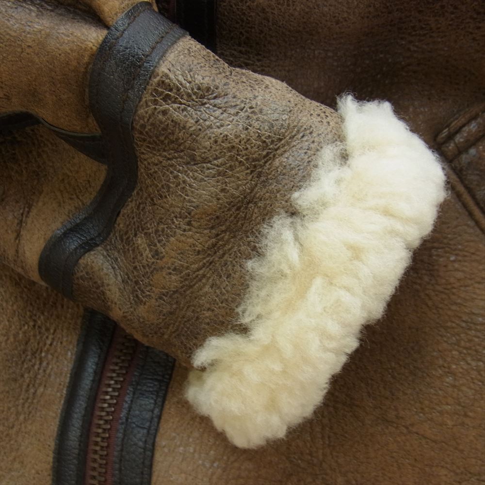 AVIREX アヴィレックス AC-17755 B-3 シープスキン ムートン フライト ジャケット ブラウン系 42【中古】