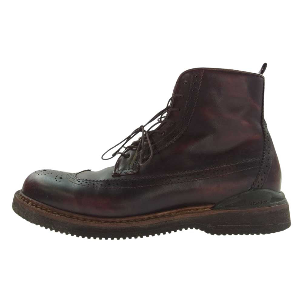 VISVIM ビズビム PATRICIAN MID-FOLK パトリシアン ミッド フォーク ウイングチップ メダリオン サイドジップ ブーツ ダークブラウン系 9.5【中古】