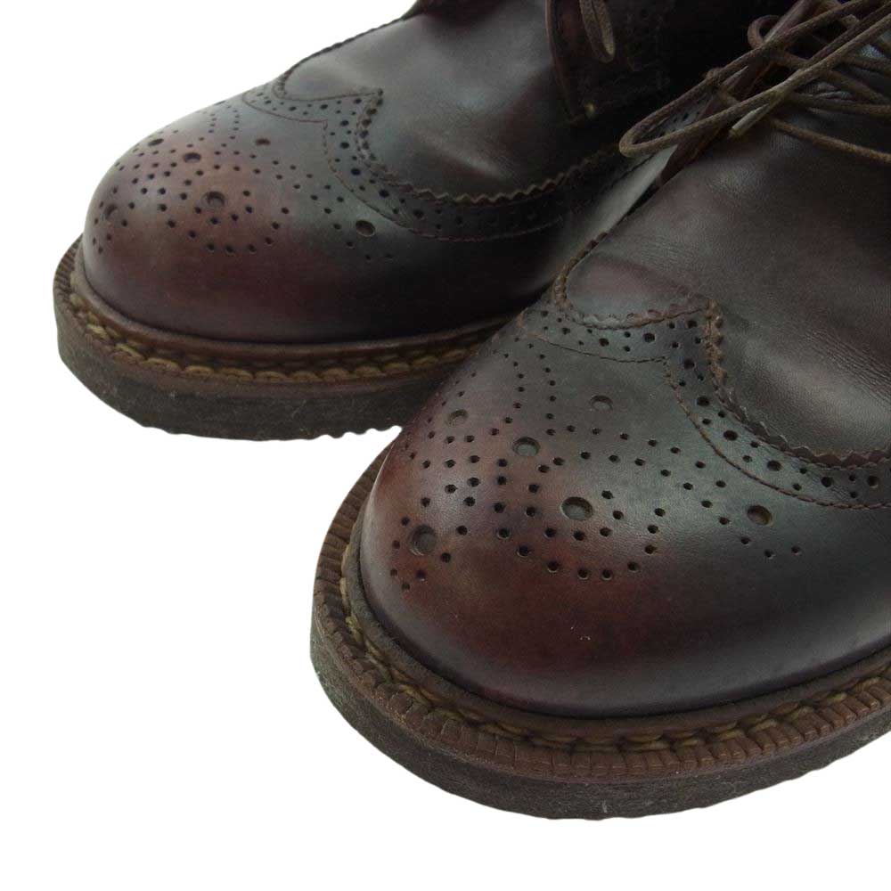 VISVIM ビズビム PATRICIAN MID-FOLK パトリシアン ミッド フォーク ウイングチップ メダリオン サイドジップ ブーツ ダークブラウン系 9.5【中古】