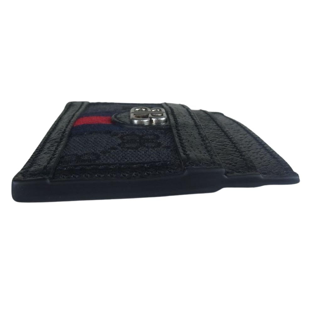 GUCCI グッチ BALENCIAGA バレンシアガ The Hacker Card Case Canvas Jacquard ハッカープロジェクト キャンバス カードケース ブラック系【極上美品】【中古】
