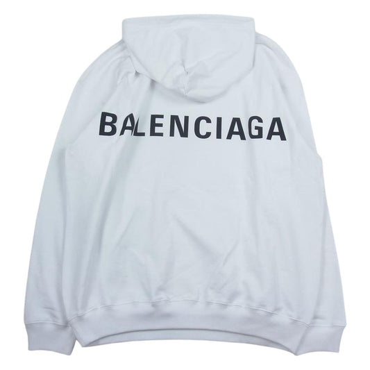 BALENCIAGA バレンシアガ 556143TAV379000 バック ロゴ プルオーバー パーカー ホワイト系 XS【極上美品】【中古】