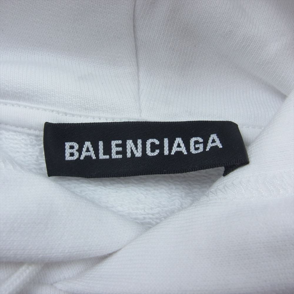 BALENCIAGA バレンシアガ 556143TAV379000 バック ロゴ プルオーバー パーカー ホワイト系 XS【極上美品】【中古】